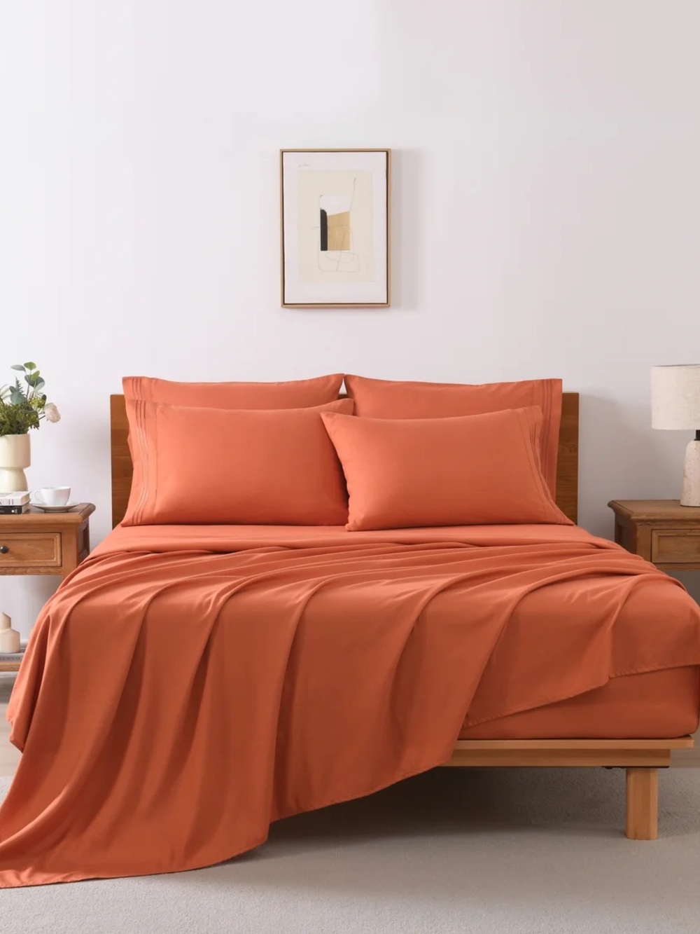 Luxury Solid Queen 6 piece Sheet Set